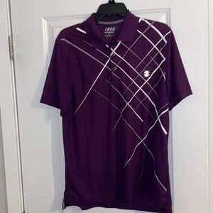 Mens medium Izod golf polo. Purple with design